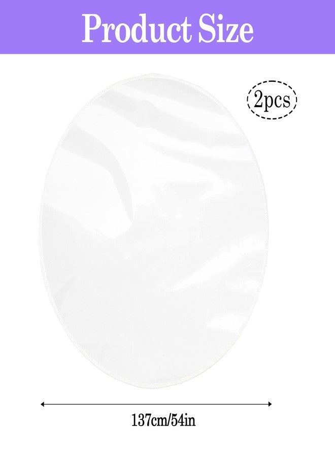 Klmnop 54" High Chair Mat for Floor, 2-Pack Round Splat Mat, Plastic Waterproof Floor Protector for Food Spills, Clear Reusable Splash Mat for Kitchen(Clear) - Image 2